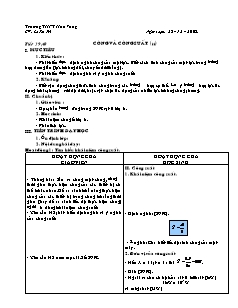 Bài soạn môn Vật lý lớp 10 (cơ bản) - TrườngTHPT Hoà Vang - Tiết 39, 40: Công và công suất