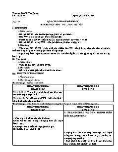 Bài soạn môn Vật lý lớp 10 (cơ bản) - TrườngTHPT Hoà Vang - Tiết 49: Quá trình đẳng nhiệt định luật bôi - Lơ – ma - ri - ốt