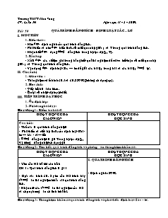 Bài soạn môn Vật lý lớp 10 (cơ bản) - TrườngTHPT Hoà Vang - Tiết 50: Quá trình đẳng tích - Định luật sắc – lơ