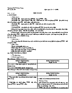 Bài soạn môn Vật lý lớp 10 (cơ bản) - TrườngTHPT Hoà Vang - Tiết Thế năng