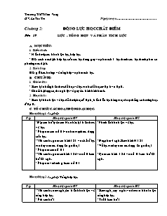 Bài soạn môn Vật lý lớp 10 (nâng cao) - TrườngTHPT Hoà Vang - Tiết 19: Lực - Tổng hợp và phân tích lực