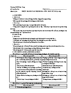 Bài soạn môn Vật lý lớp 10 (nâng cao) - TrườngTHPT Hoà Vang - Tiết 15, 16: Thực hành xác định gia tốc rơi tự do (2 tiết)