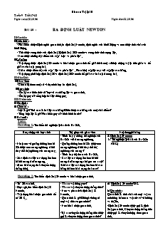 Bài soạn môn Vật lý lớp 10 - Tiết 17, 18: Ba định luật newton