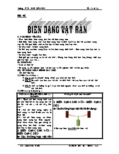 Bài soạn môn Vật lý lớp 10 - Trường THPT Mạc Đĩnh Chi - Bài 46: Biến dạng vật rắn