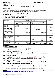 Bài soạn môn Vật lý lớp 9 - Học kì I - Nguyễn Hoàng Hoanh - Tuần 11 - Tiết 21: Kiểm tra chương I (1 tiêt)