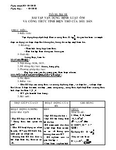 Bài soạn môn Vật lý lớp 9 - Tiết 11, bài 11: Bài tập vận dụng định luật ôm và công thức tính điện trở của dây dẫn