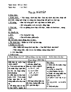 Bài soạn môn Vật lý lớp 9 - Tiết 19: Bài tập