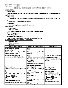 Bài soạn môn Vật lý lớp 9 - Tiết 22: Tổng kết chương I: Điện học