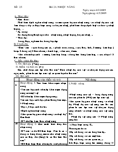 Bài soạn Vật lý 8 tiết 25: Nhiệt năng