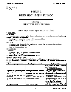 Bài soạn Vật lý lớp 10 - Trường THPT Nông Cống