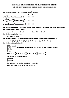 Các câu trắc nghiệm về bất phương trình và hệ bất phương trình bậc nhất một ẩn