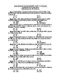 Câu hỏi trắc nghiệm chương III lớp 11 nâng cao Đại số tổ hợp và xác suất