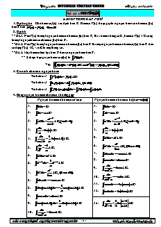 Chuyên đề 3: Nguyên hàm-Tích phân-ứng dụng  (Tiếp)