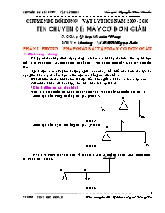 Chuyên đề bồi dưỡng Vật lý THCS: Máy cơ đơn giản