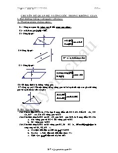 Chuyên đề về quan hệ vuông góc trong không gian