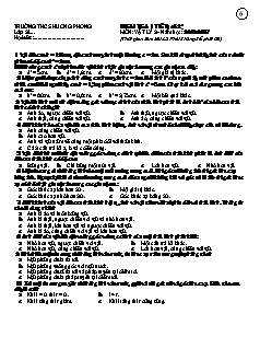 Đề 3 Kiểm tra 1 tiết( số 2 ) môn: Vật lý 9 - Năm học: 2006-2007 (thời gian làm bài 45 phút không kể phát đề)