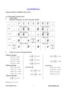 Đề cương học kì 1 Toán 11