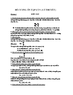 Đề cương ôn tập lý 9 ( lý thuyết )