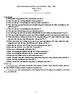 Đề cương thi học kì II – năm học : 2008 – 2009 môn : Vật lí lớp : 9