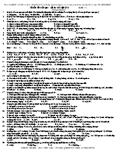 Đề khảo sát chất lượng lần III - Môn vật lý 10 mã đề: 100. Thời gian 90 phút