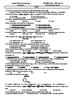 Đề kiểm tra 1 tiết (tiết 61) môn: hoá học - Lớp 11