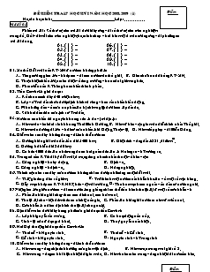 Đề kiểm tra 15 học kỳ I năm học 2008 - 2009