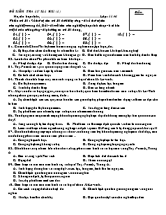 Đề kiểm tra 15 phút học kì I - Đề 1
