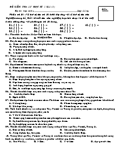 Đề kiểm tra 15 phút học kì I - Đề 2