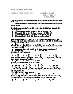 Đề kiểm tra 15 phút môn: Vật lý 9 - Đề số: 0002