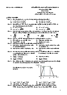 Đề kiểm tra bán kết học kì I lớp 10 môn: Vật Lý