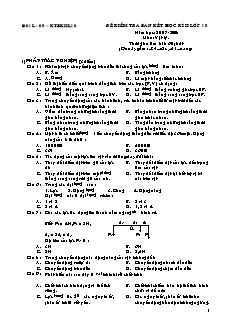 Đề kiểm tra bán kết học kì II lớp 10 môn: Vật Lý
