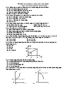 Đề kiểm tra chương I: Động học chất điểm
