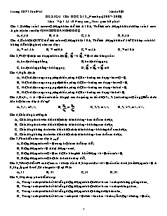 Đề kiểm tra học kì 2 năm học(2007-2008) môn: Vật lí 10 nâng cao thời gian 60 phút