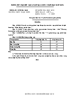 Đề kiểm tra học kì II môn địa lí: Lớp 9 thời gian làm bài: 45 phút (kể cả thời gian giao đề)