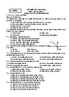 Đề kiểm tra học kì II môn vật lý lớp 9 thời gian làm bài 45 phút không kể chép đề