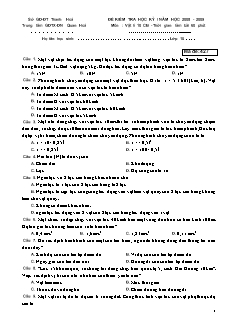 Đề kiểm tra học kỳ I năm học 2008 - 2009 môn : Vật lí 10 cơ bản - thời gian làm bài 60 phút