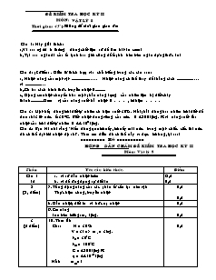 Đề kiểm tra học kỳ II môn: Vật lý 8
