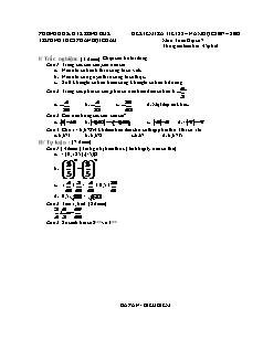 Đề kiểm tra tiết 22 – Môn: Toán Đại số 7