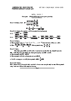 Đề thi chọn học sinh giỏi môn: Toán 7 - Đề 11