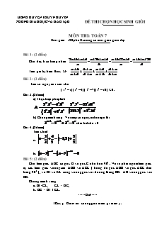 Đề thi chọn học sinh giỏi môn: Toán 7 - Đề 2