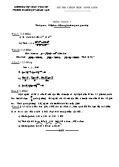 Đề thi chọn học sinh giỏi môn: Toán 7 - Đề 3