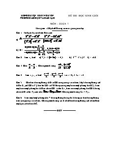 Đề thi chọn học sinh giỏi môn: Toán 7 - Đề 9