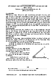 Đề thi chọn học sinh năng khiếu lớp 8 môn: Vật Lý