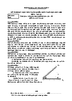 Đề thi chọn học sinh năng khiếu lớp 8 năm học 2007-2008 môn: Vật Lý