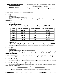 Đề thi đại học, cao đẳng năm 2009 môn thi: Địa lý, khối C - Đề 3