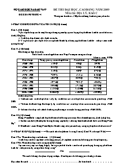 Đề thi đại học, cao đẳng năm 2009 môn thi: Địa lý, khối C - Đề 4