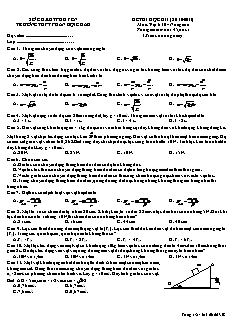 Đề thi học kì I( năm 2010-2011) môn: Vật lí 10 - nâng cao thời gian làm bài: 45 phút