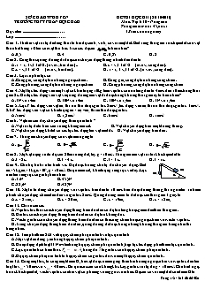 Đề thi học kì I (năm học 2010-2011) môn: Vật lí 10 - nâng cao thời gian làm bài: 45 phút