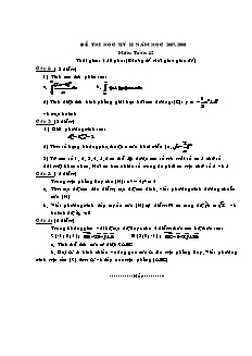 Đề thi học kỳ II môn: Toán 12