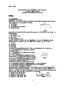 Đề thi học sinh giỏi môn vật lí lớp 8 (năm học : 2006 – 2007) (thời gian :90 phút ,không phải chép đề )